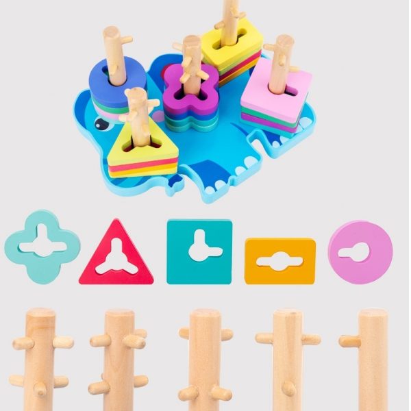 Elephant Shape Sorter and Stacker Biblu box