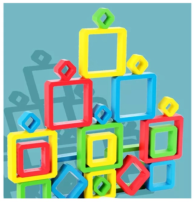 Wooden Frame Stacking Game Biblu box