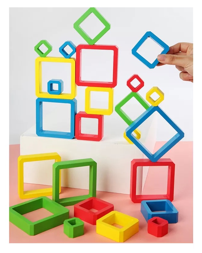 Wooden Frame Stacking Game Biblu box