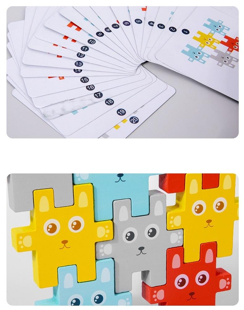 Wooden Rabbit Jenga - Biblu box